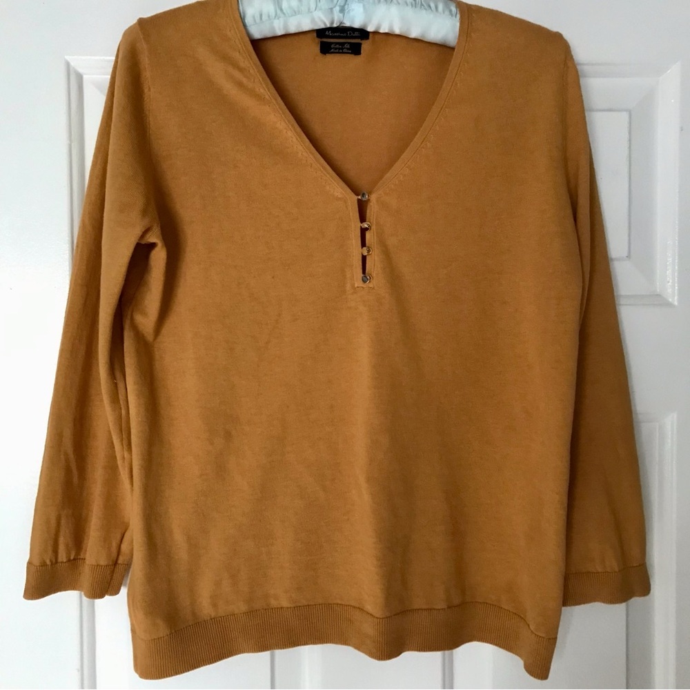 Massimo Dutti cotton silk size S top new not my colour. Warm honey ochre toned.